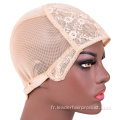 Bonnet de perruque extensible en spandex avec bretelles réglables